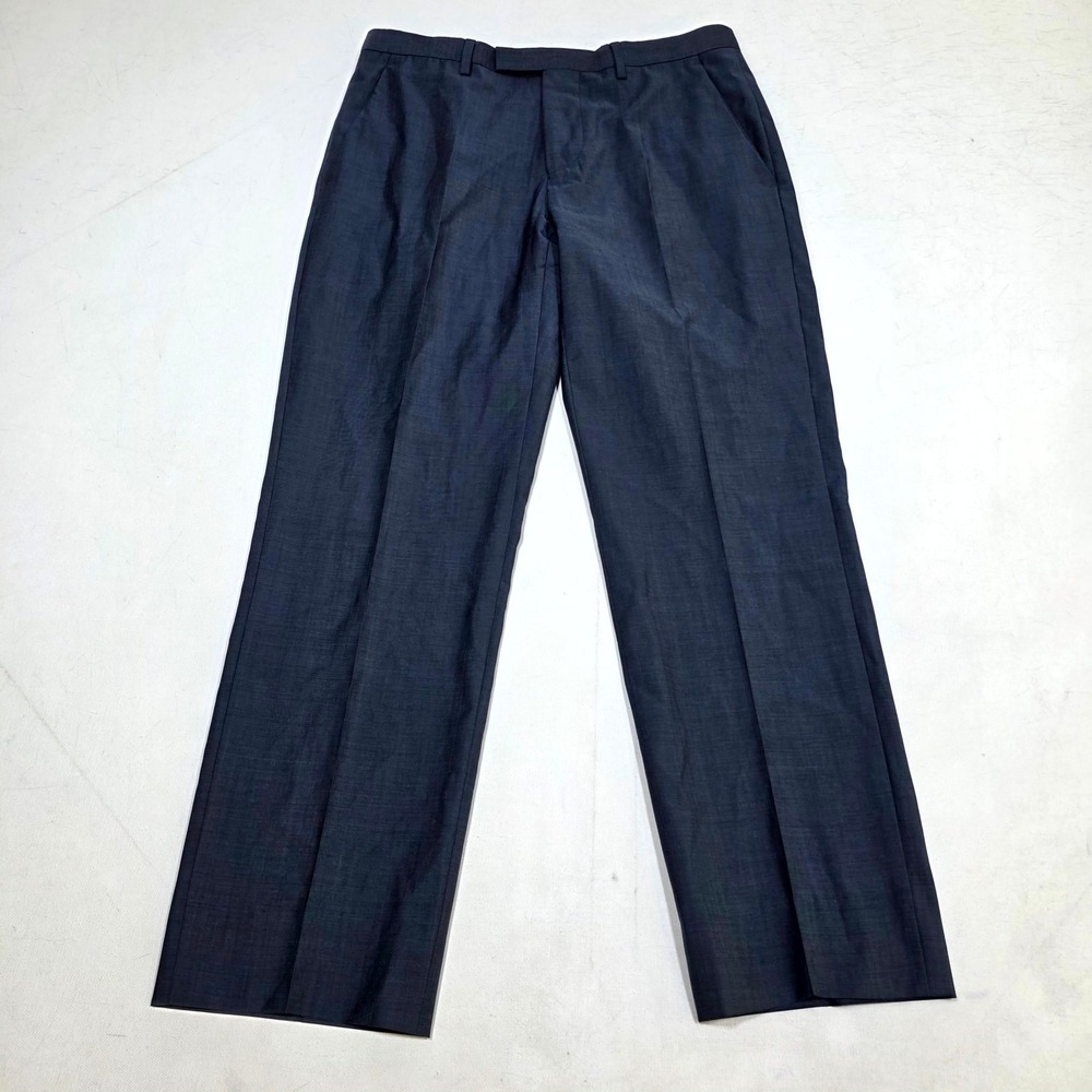 Hugo Boss Dress Pants Mens 36S Blue James Sharp2 Tailored Trousers Flat Front
